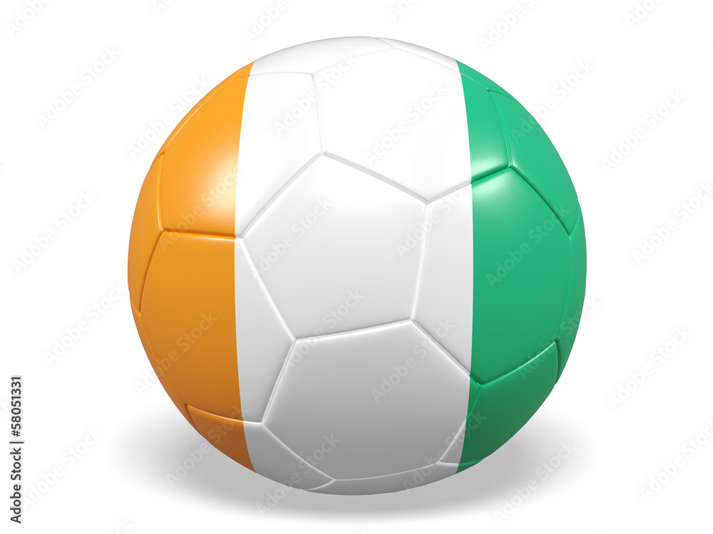 Football/soccer ball with a Ivory Coast flag. Football/soccer ball with a Ivory Coast flag.