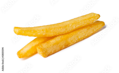 French Fries on a white background