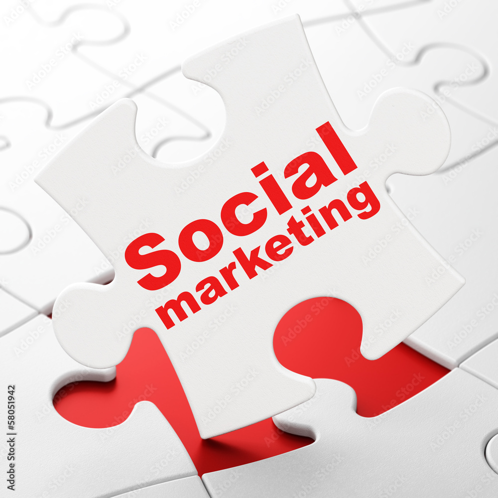 Marketing concept: Social Marketing on puzzle background Marketing concept: Social Marketing on puzzle background