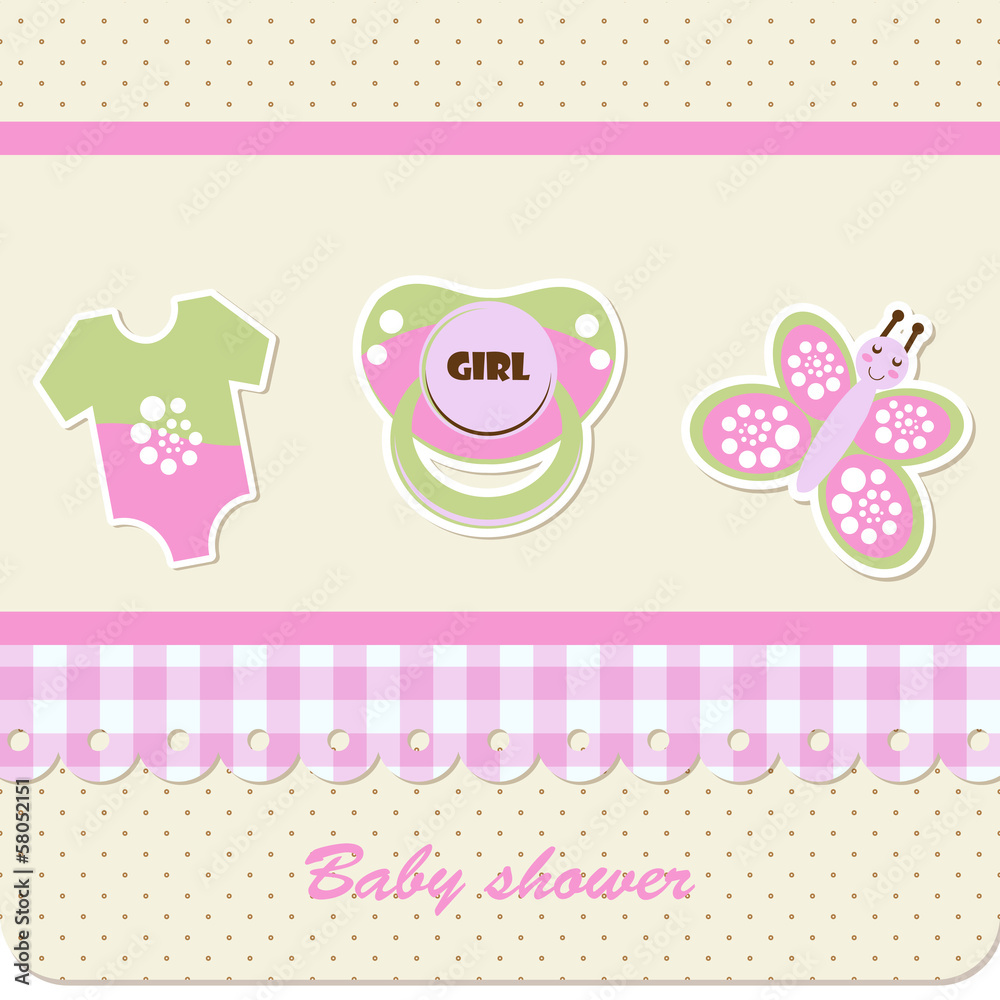 Fototapeta premium Baby shower - girl