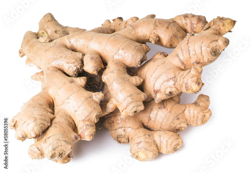 Ginger root on the background