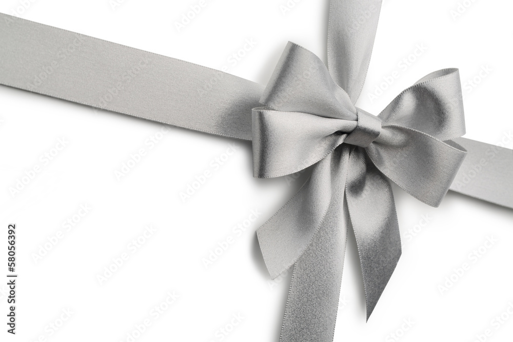 Silver ribbon bow