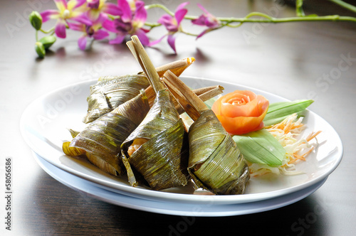 pandan leaf chicken. Oriental fried chicken