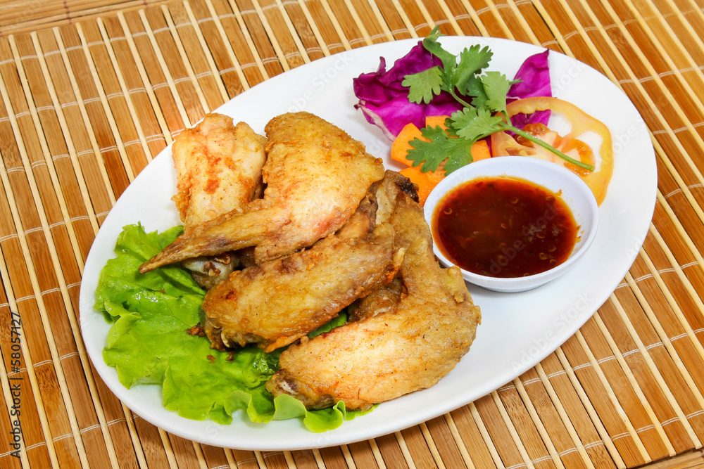 chicken wings with a background chicken wings with a background