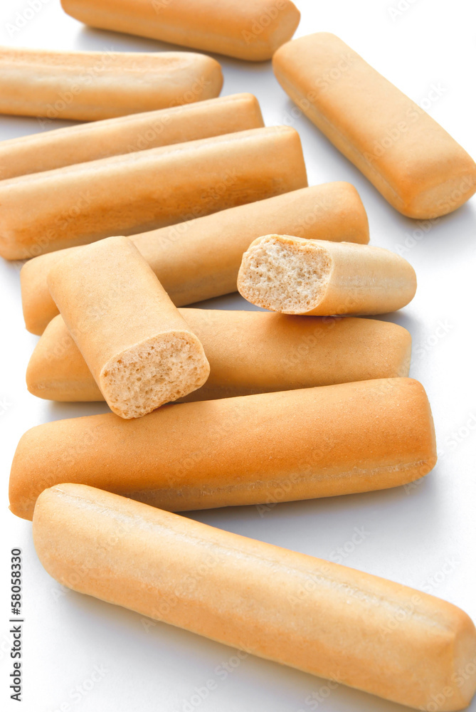 biscuit sticks on a white background biscuit sticks on a white background