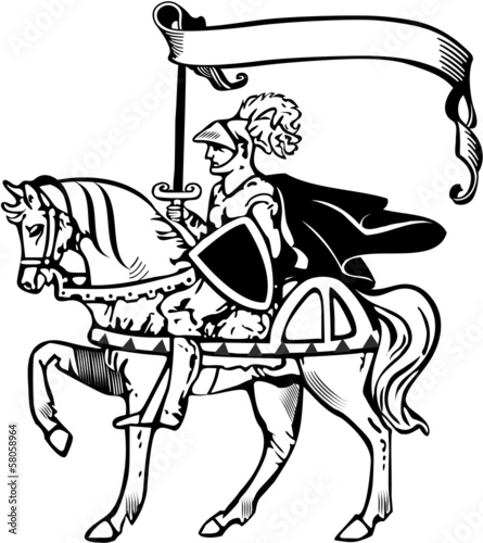 Knight holding a banner