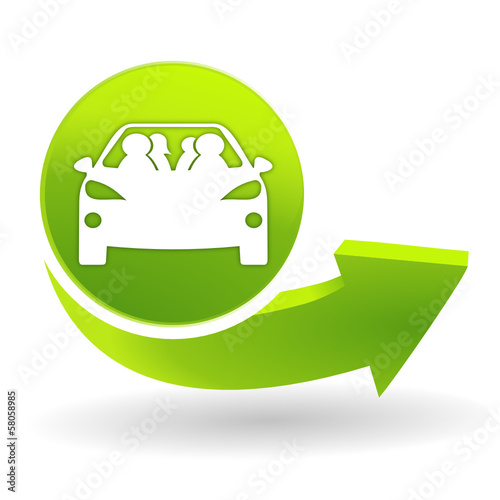 covoiturage sur symbole vert
