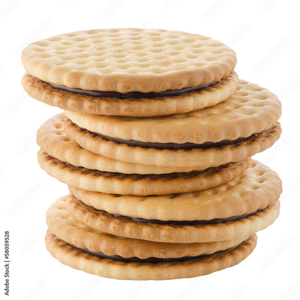 Sandwich biscuits with chocolate filling Sandwich biscuits with chocolate filling