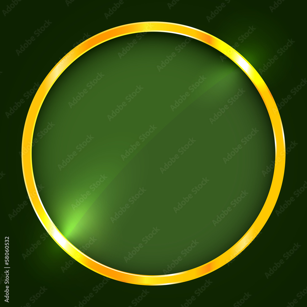 Round frame with golden border Stock Vector | Adobe Stock