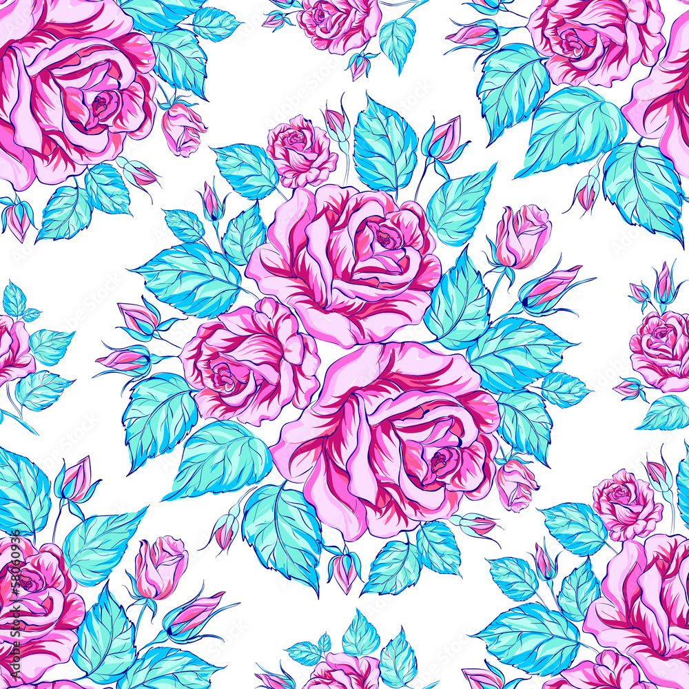 Seamless texture of roses Seamless texture of roses