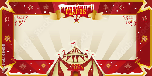 Fantastic christmas circus invitation