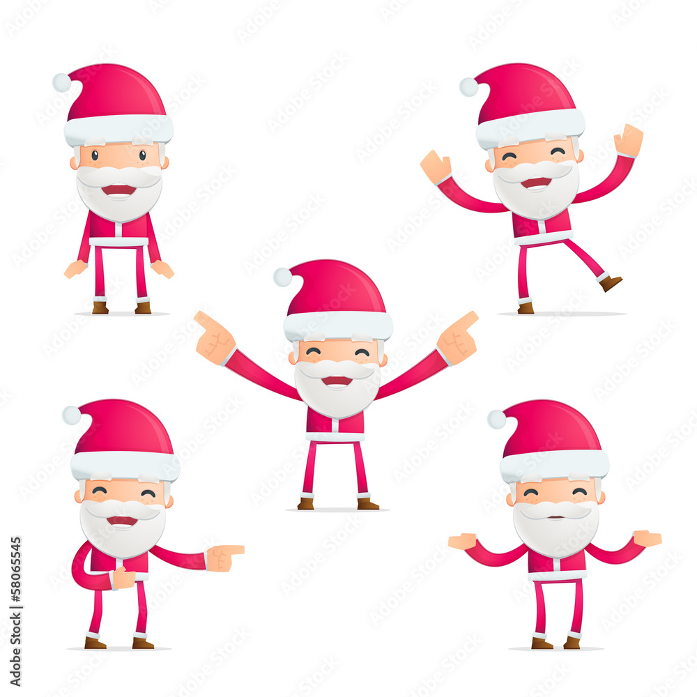 Santa in various poses for use in advertising, presentations, Santa in various poses for use in advertising, presentations,