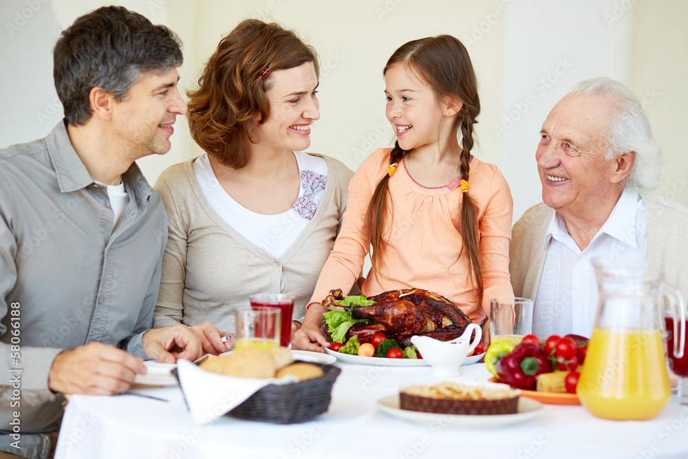 Family at Thanksgiving table