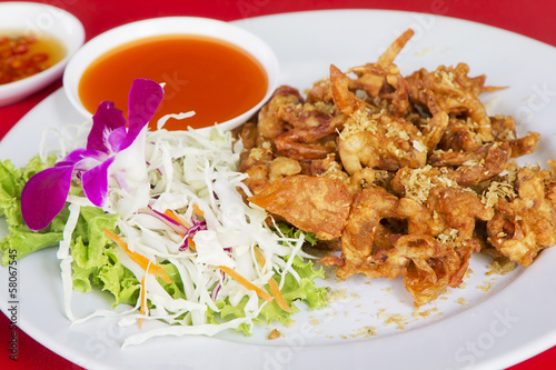 The Fried soft shell crab with garlic