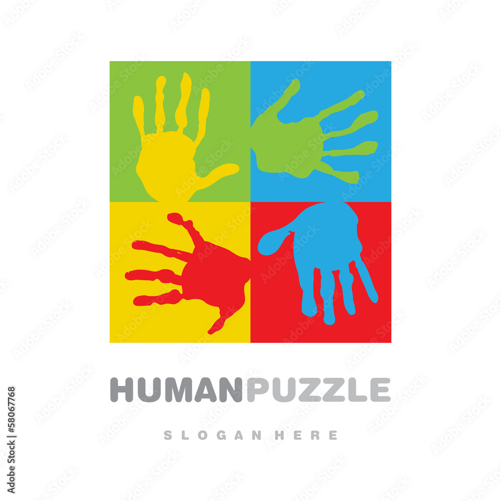 Obraz premium Fair hands puzzle logo