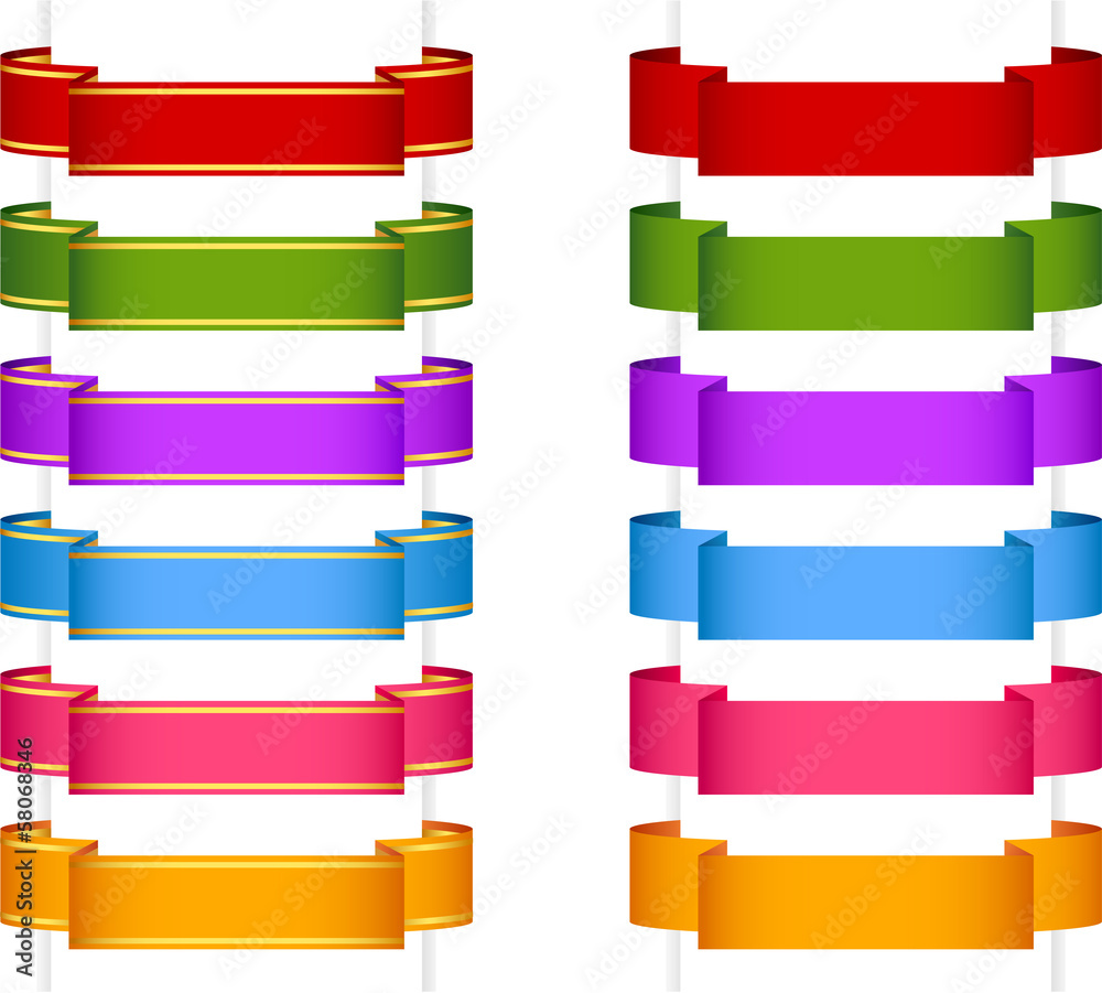 Colorful ribbon label collection. To see the other vector label illustrations , please check Badge and Label collection. Colorful ribbon label collection. To see the other vector label illustrations , please check Badge and Label collection.