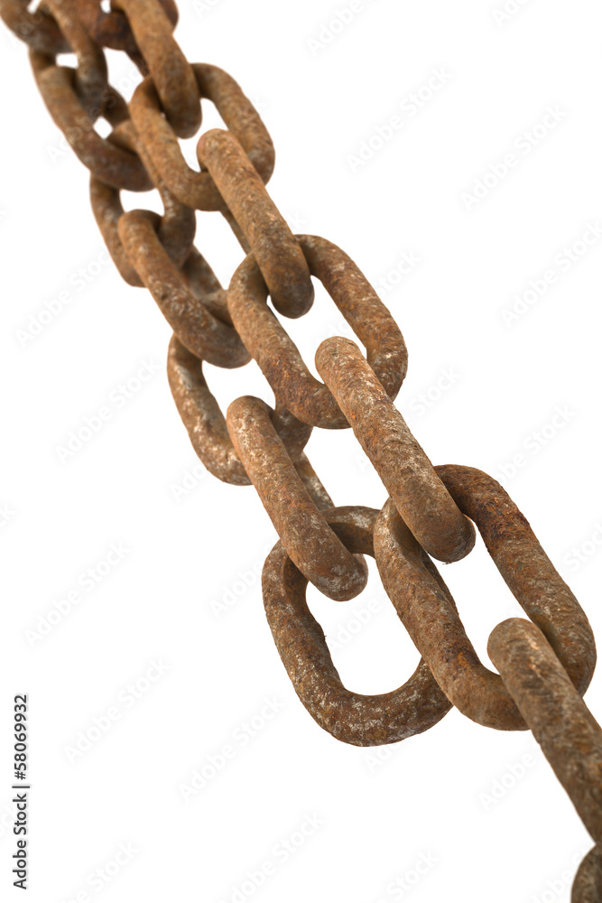 Obraz premium rusty chain isolated