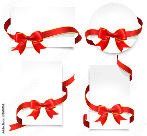 Gift cards with red bows