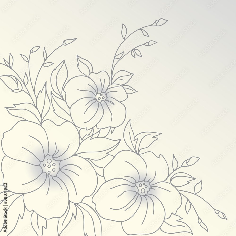 Vector flowers. Hand drawn. Vector flowers. Hand drawn.