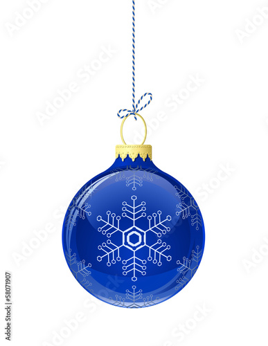 Blue glass christmas ball