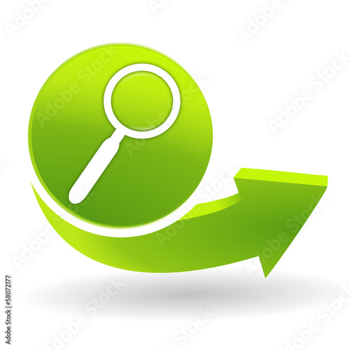 loupe sur symbole vert