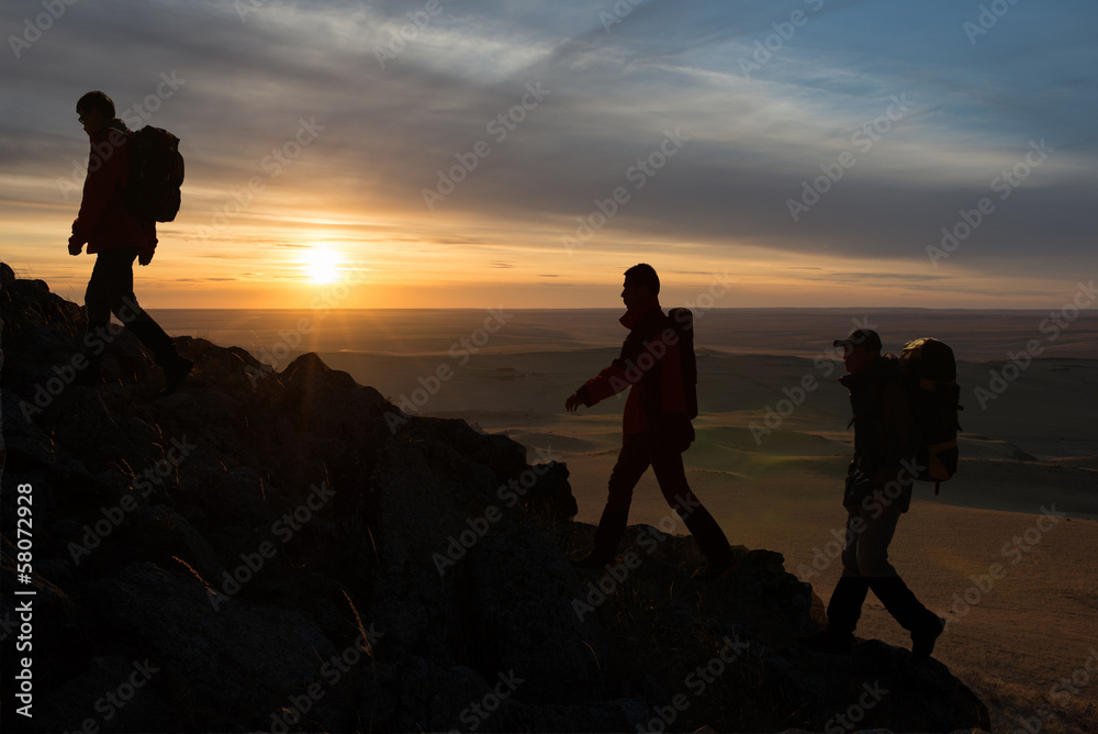 Hikers silhouette