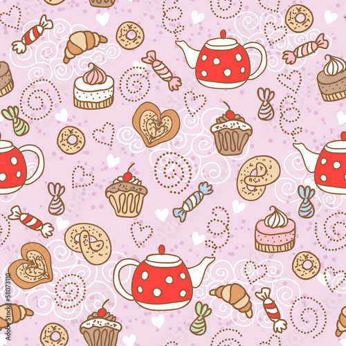 Seamless pattern with sweets
