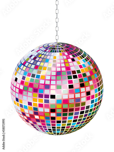 boule a facette multicolore