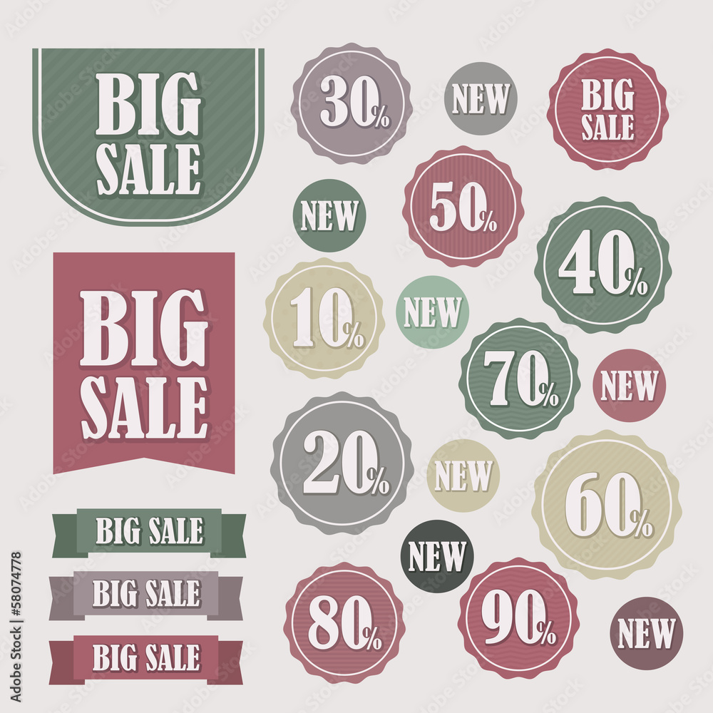 Set of sale labels and banners