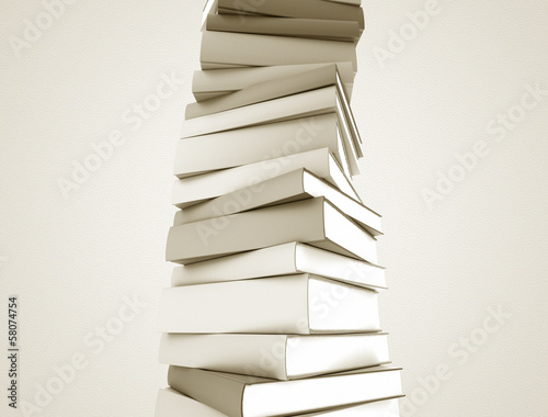 Books stacked in a spiral shape