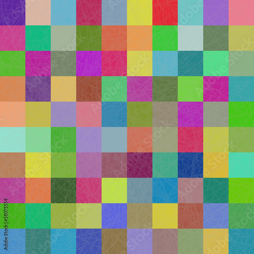 Multi-color squares mosaic background