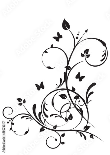 Floral Design with Butterflies