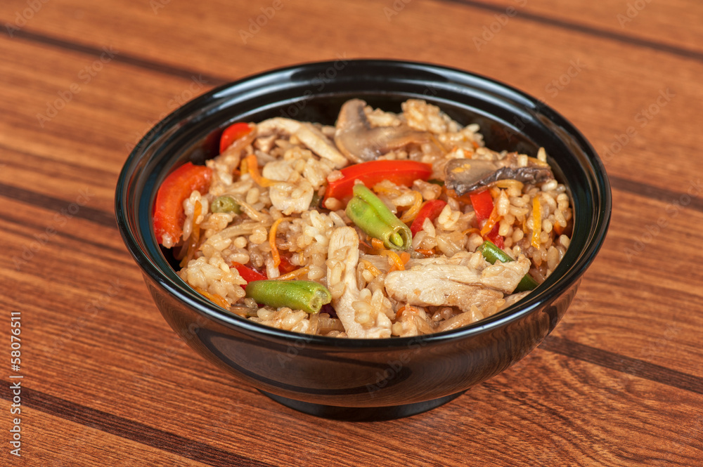 Rice chicken vegetable