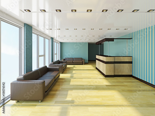 The hall with sofas