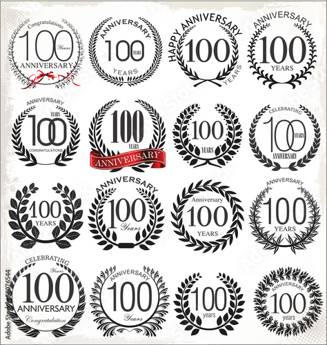 100 years anniversary laurel wreath, set