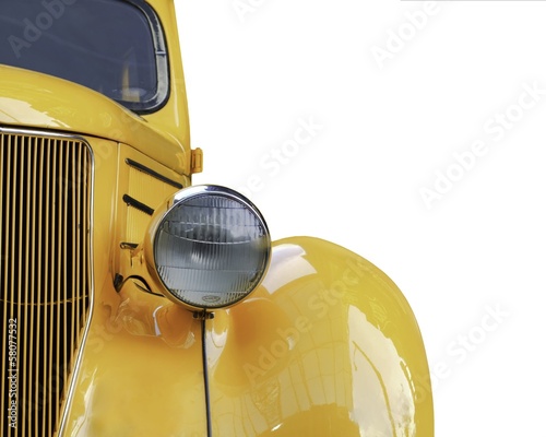 yellow retro car