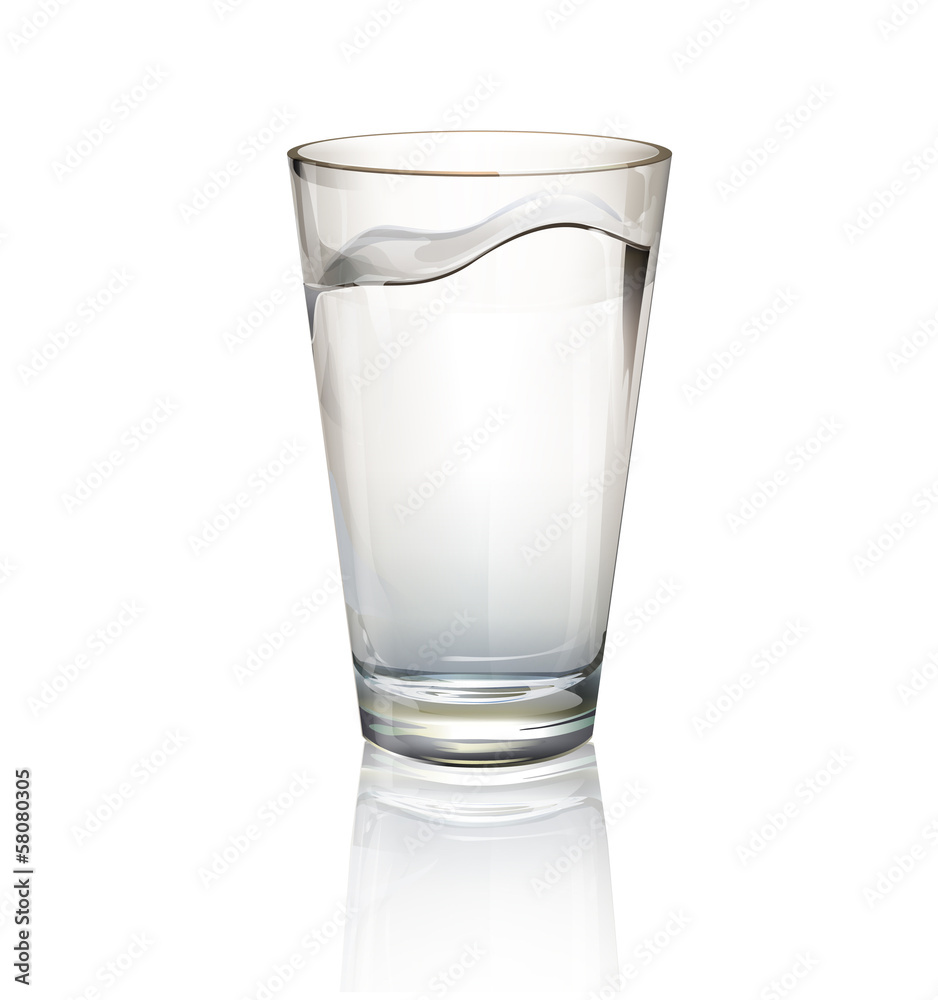 Realistic water glass.