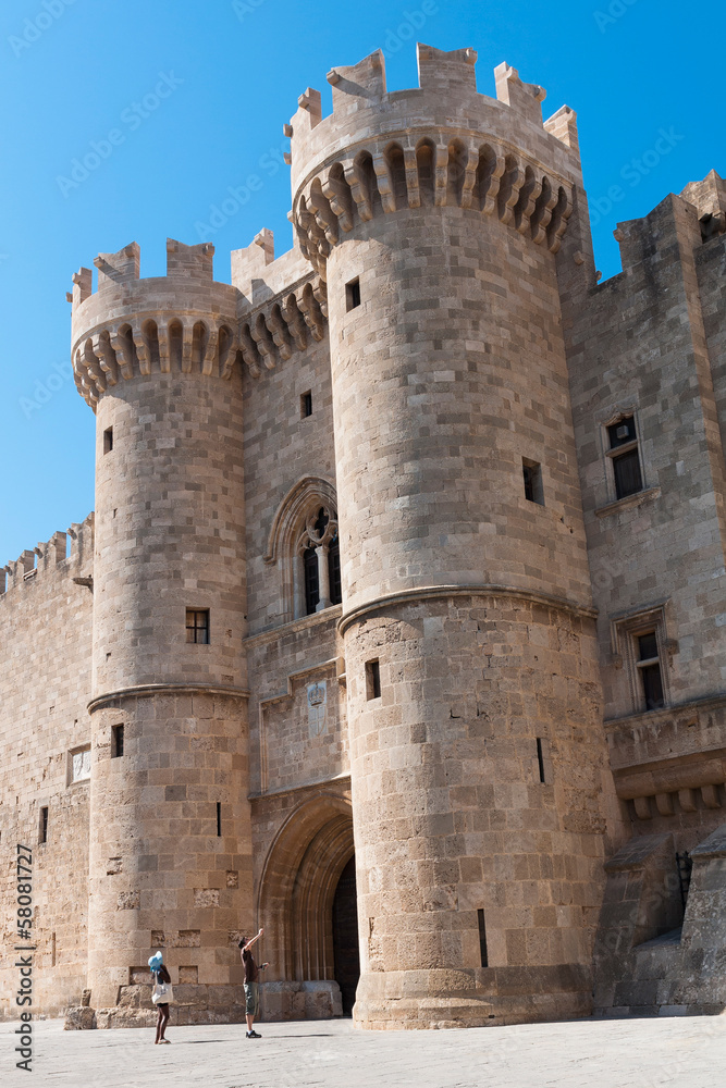 Medieval castle in old town of Rhodes
