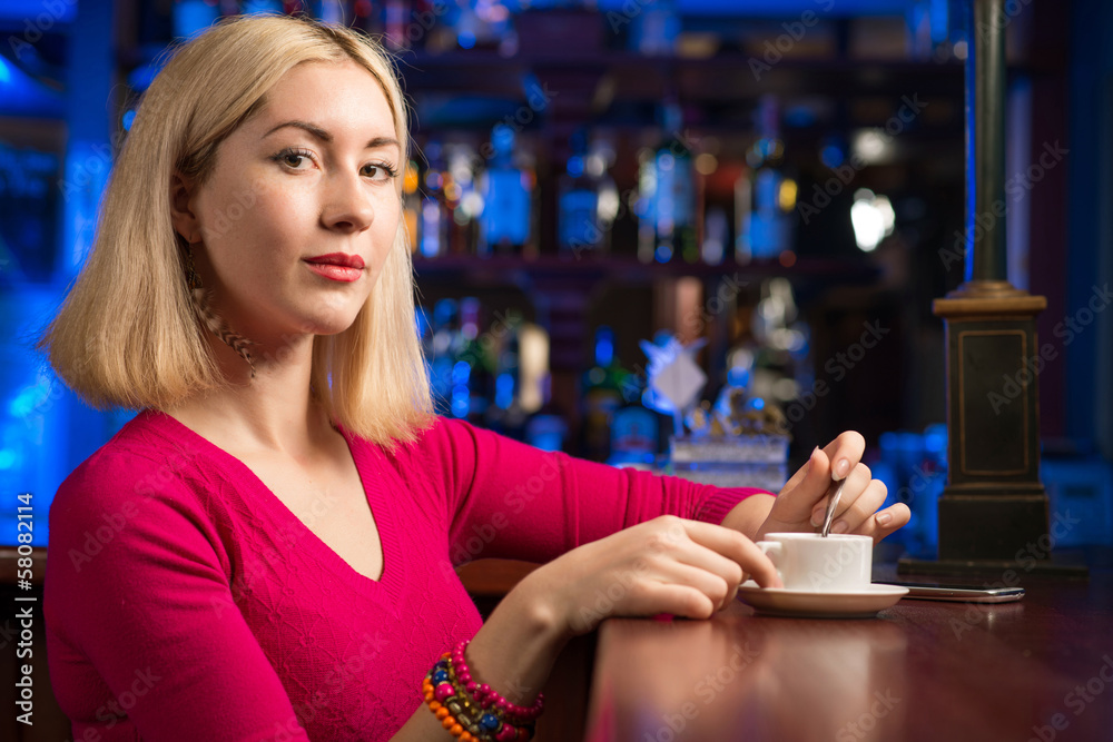 Fototapeta premium woman with a cup of coffee