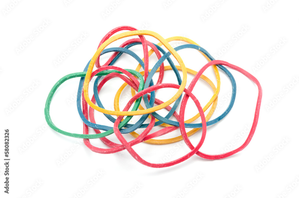 Elastic bands on a white background Elastic bands on a white background