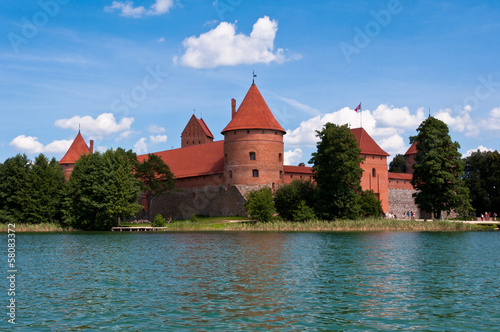 Beautiful Medieval Trakai Castle in an Island in the Lake