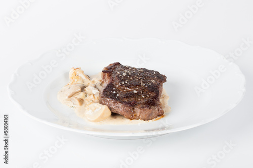 beef steak with mushrooms