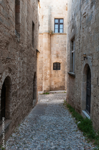 Street in medival town of Rhodes