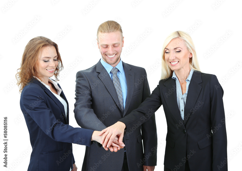 Group of business people isolated on white