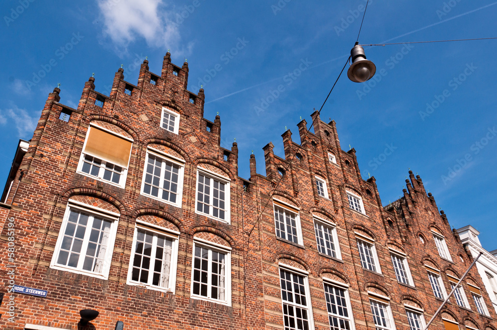 Fototapeta premium Traditional Dutch architecture building facade in Den Bosch