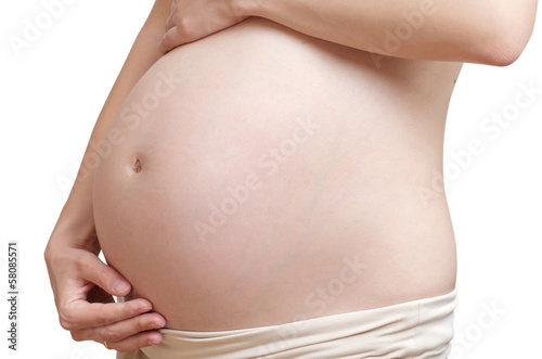 belly of the pregnant woman