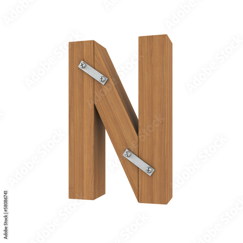 Wooden letter N