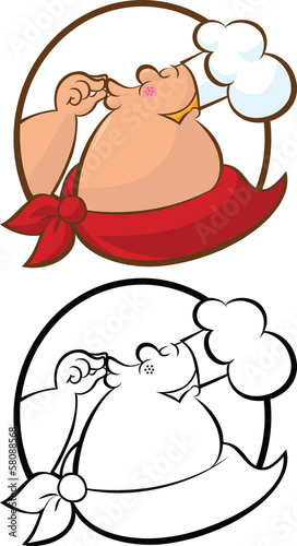 vector illustration of chef giving approving gesture