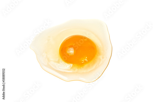 raw yolk and white of egg