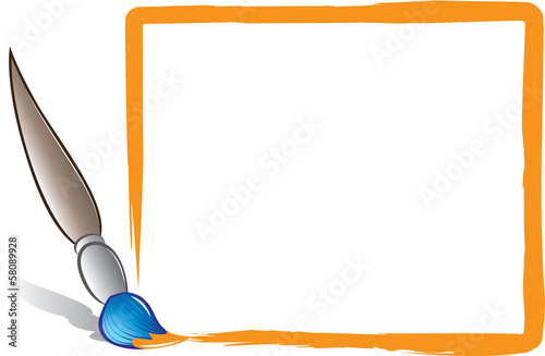 vector illustration of a paintbrush painting frame